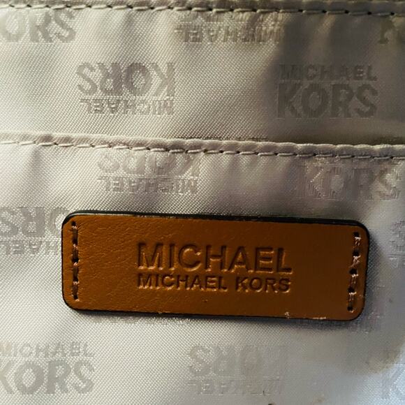 MICHAEL KORS MK logo brown canvas domed sarchek shoulder bag crossbody - Picture 10 of 10